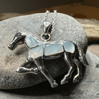 Petite Horse Necklace - 18 / Mother of Pearl