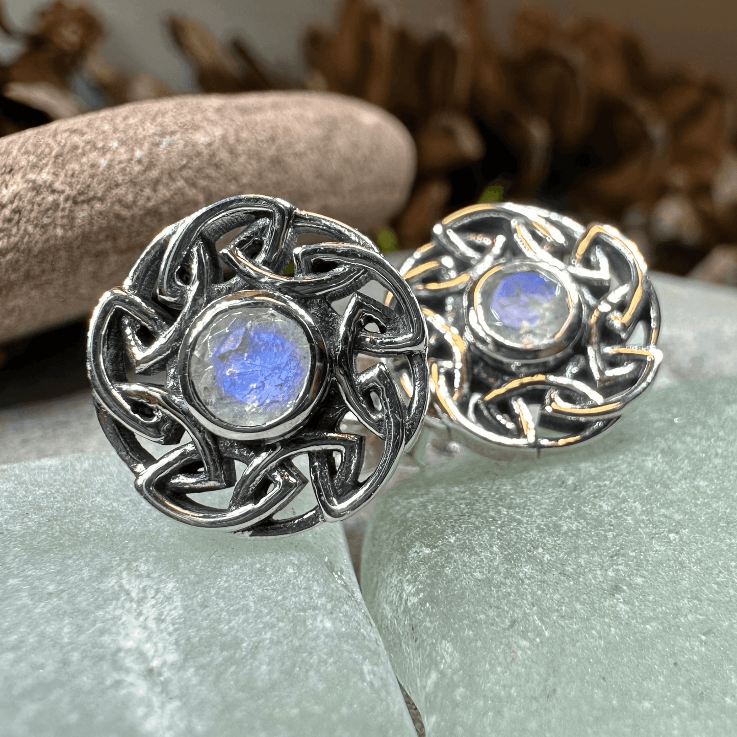 Alfiva Celtic Earrings - Moonstone