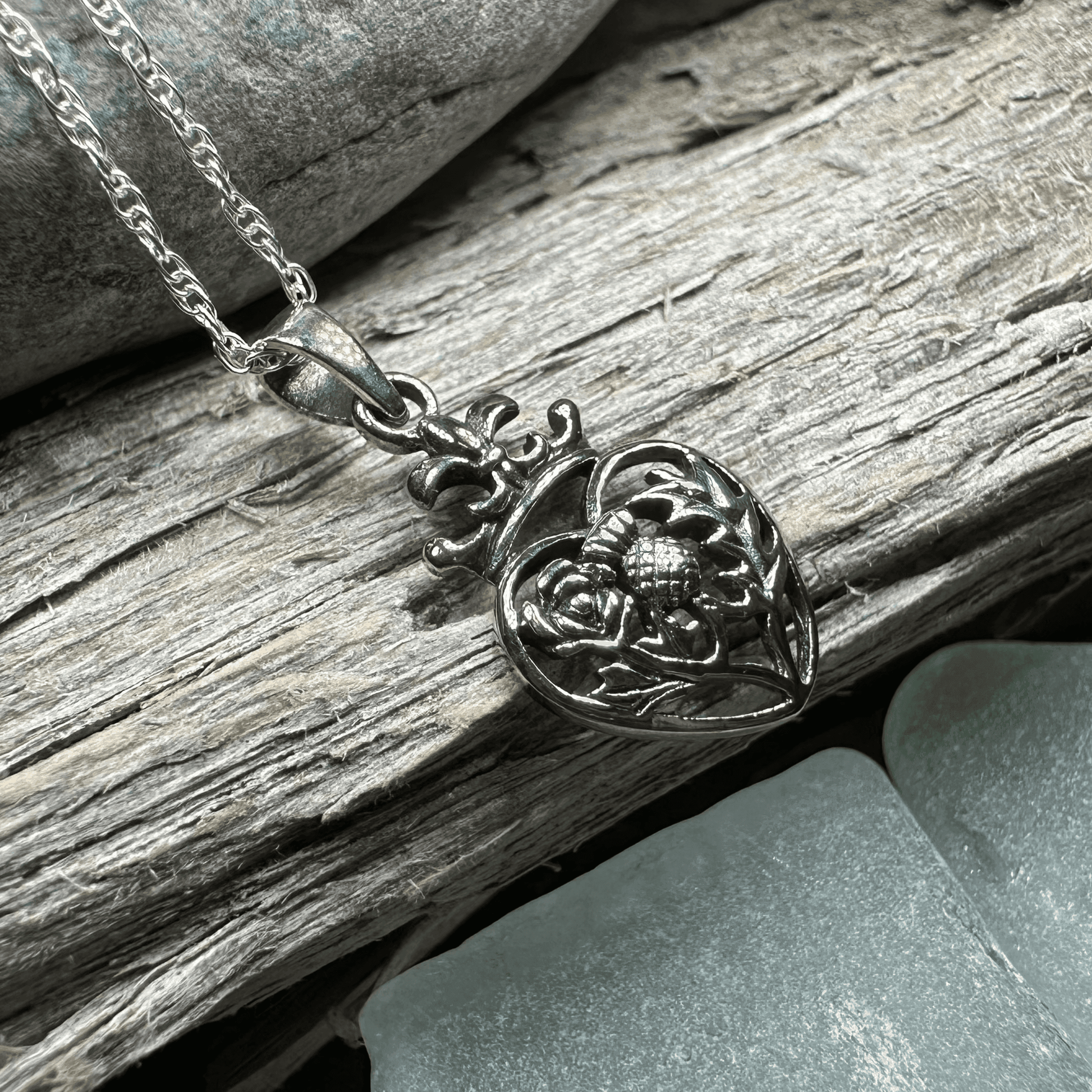 Rose & Thistle Luckenbooth Necklace - 