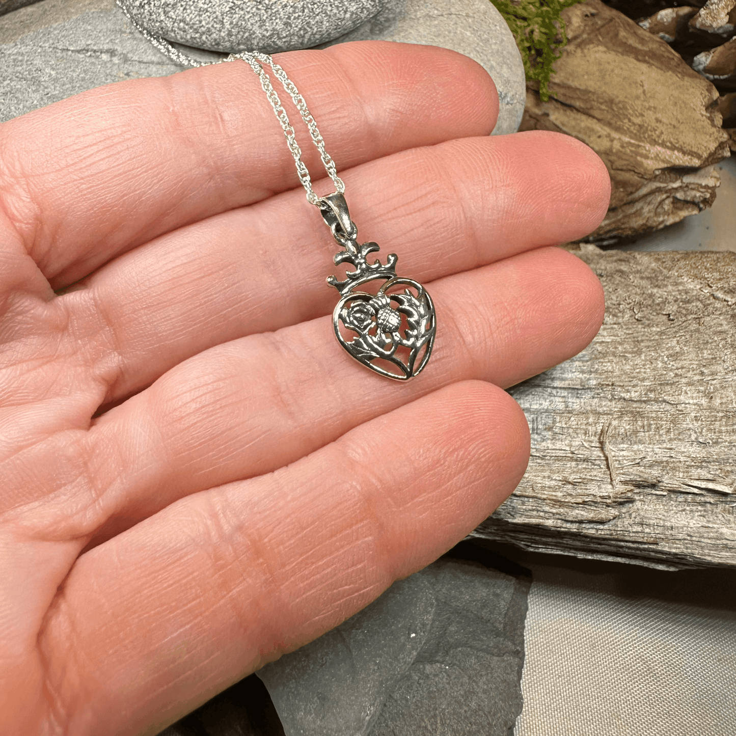 Rose & Thistle Luckenbooth Necklace - 