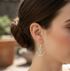 Petite Anchor SIlver Earrings
