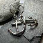 Petite Anchor SIlver Earrings