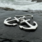 Petite Anchor SIlver Earrings