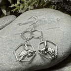Honeycomb Bee Earrings - 