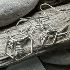 Honeycomb Bee Earrings - 