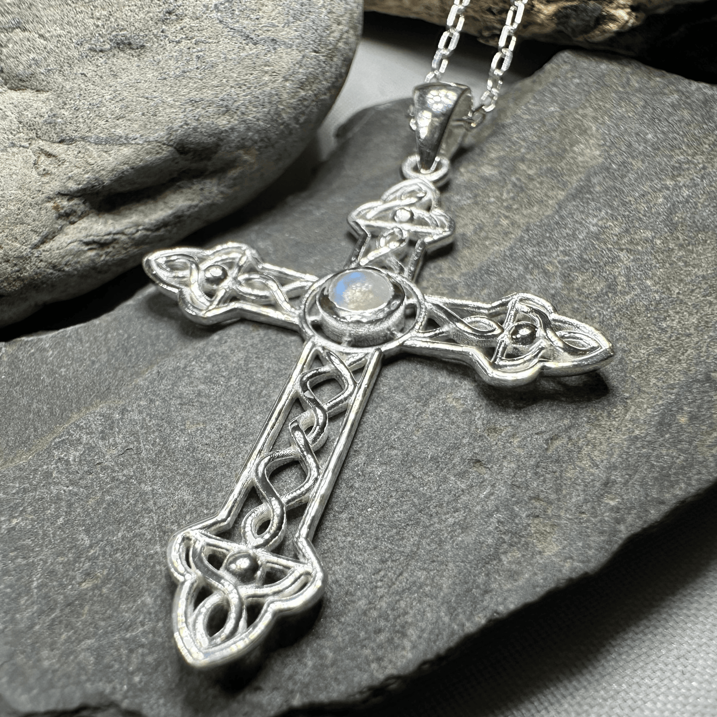 Steel Celtic Cross Necklace - 18