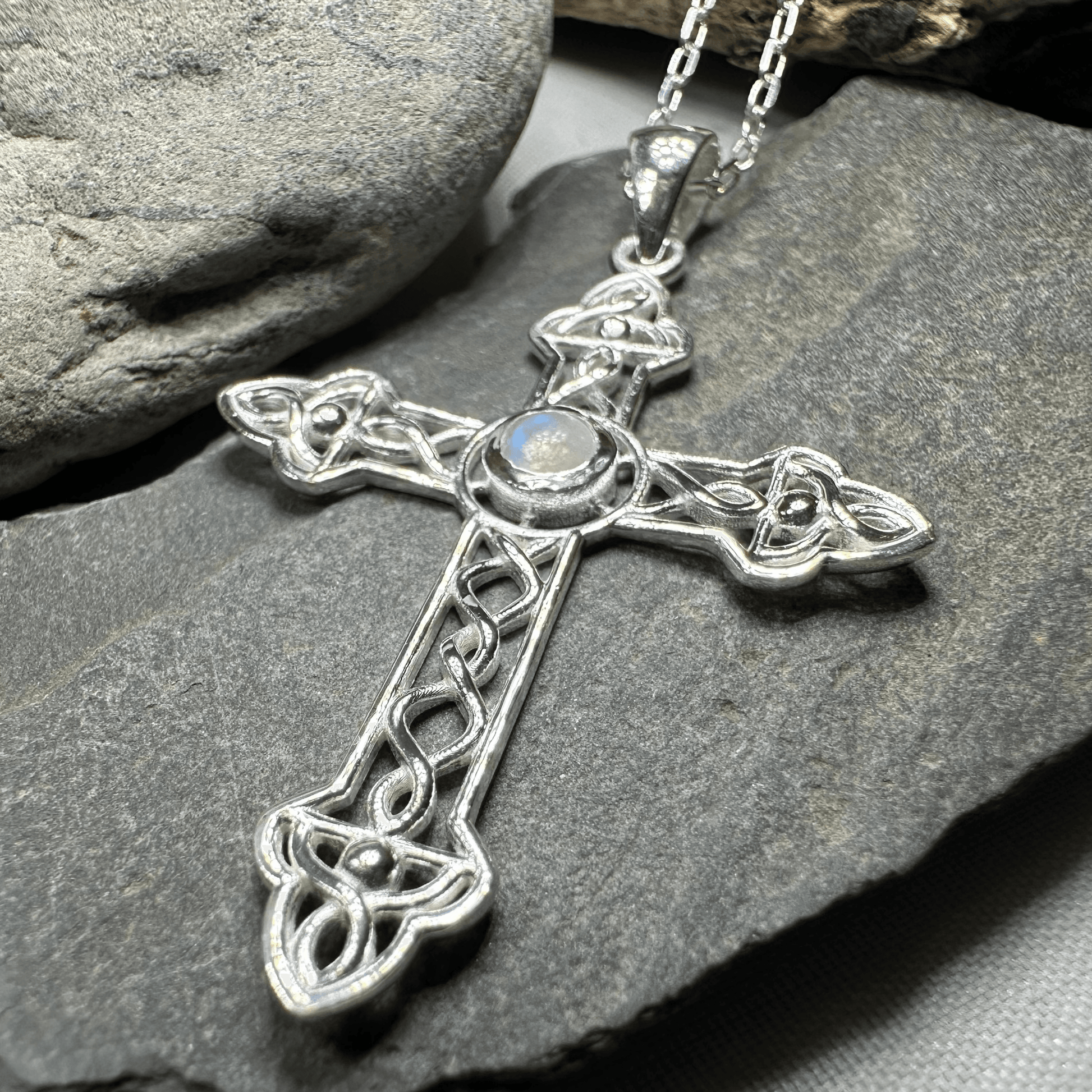 Steel Celtic Cross Necklace - 18