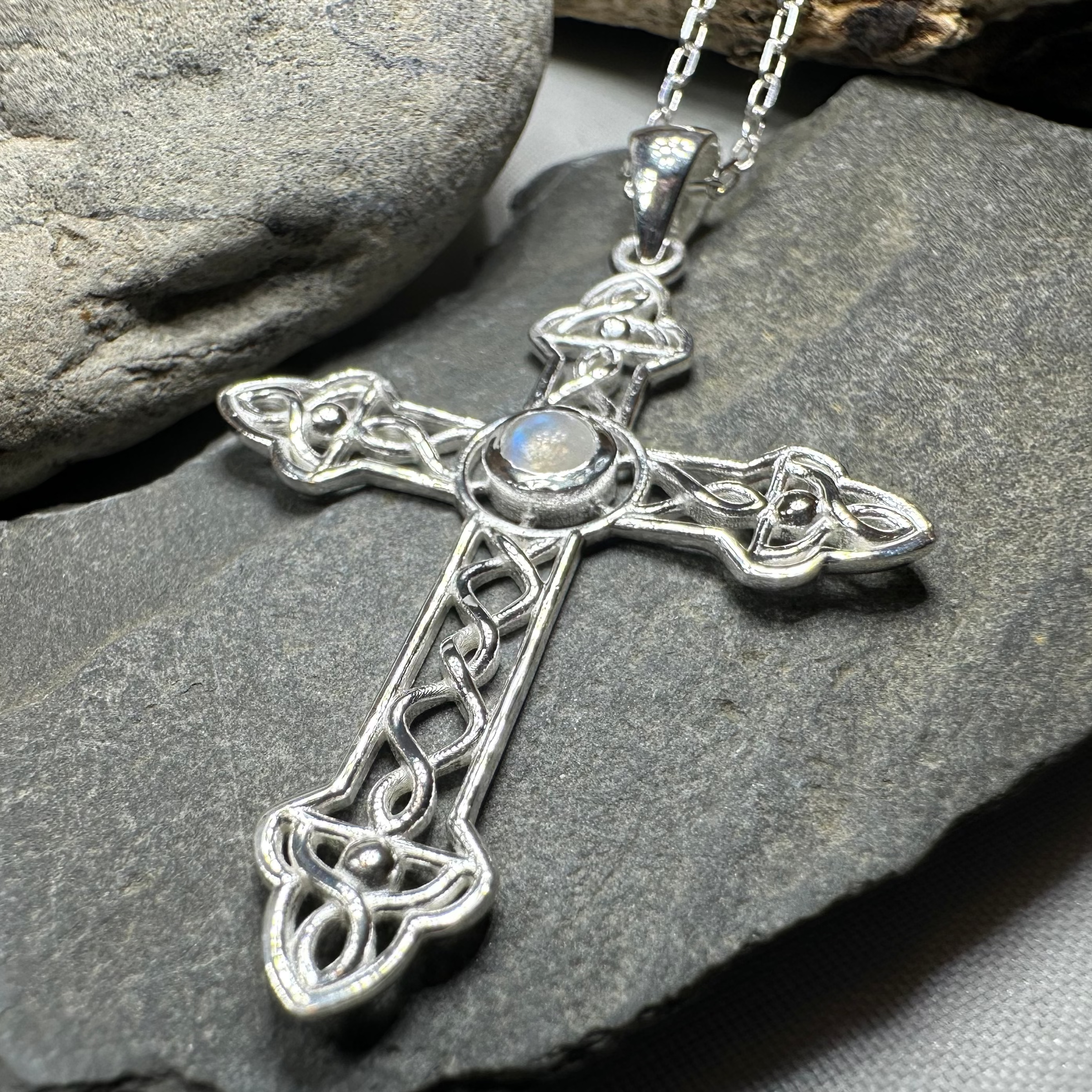 Steel Celtic Cross Necklace