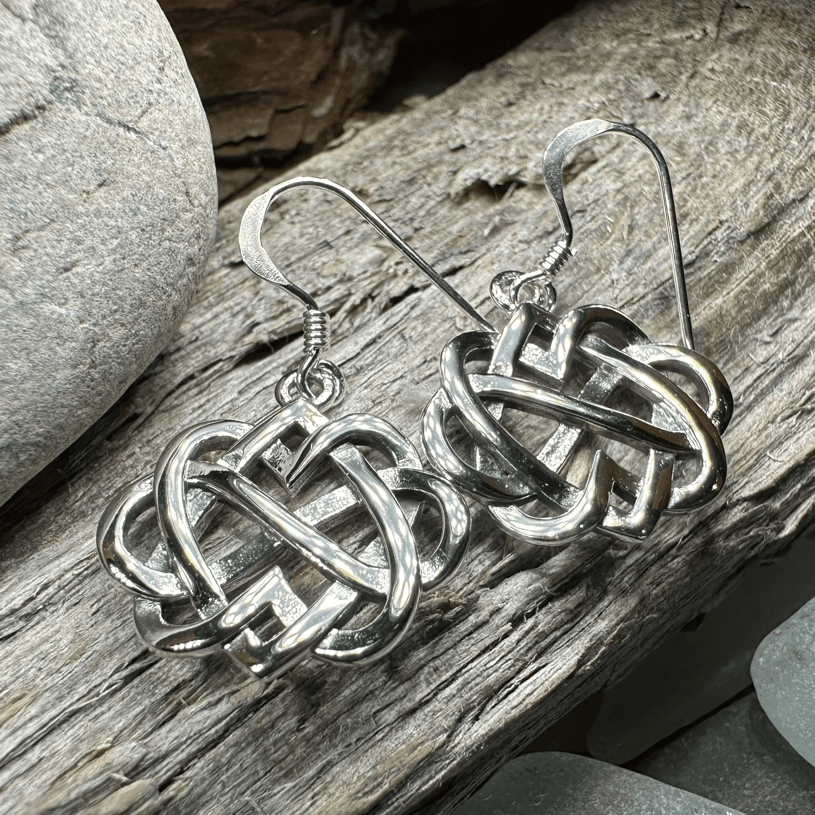 Infinite Love Heart Earrings - Silver