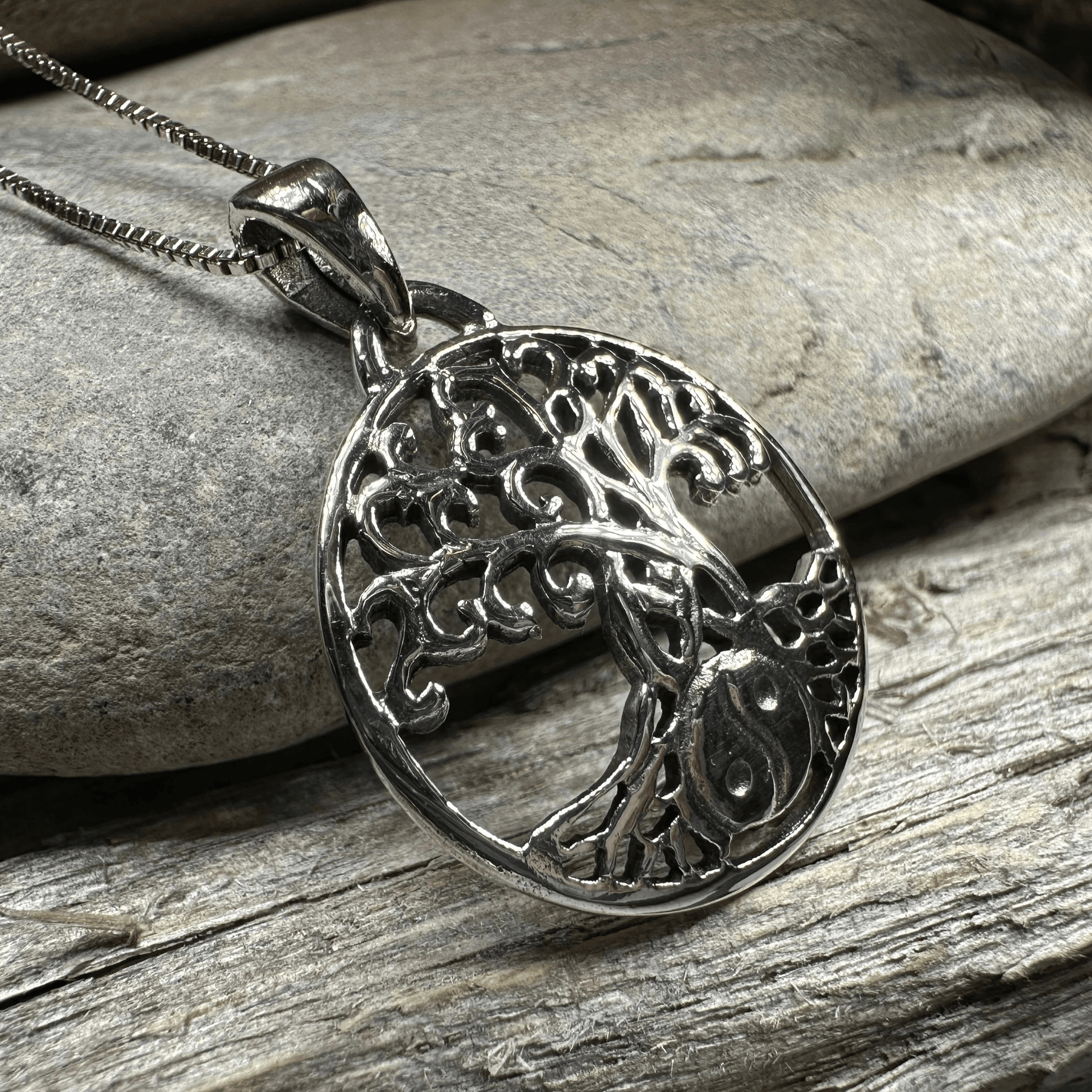 Yin Yang Tree of Life Necklace - 18