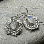 Celtic Victory Wreath Earrings - Moonstone