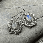 Celtic Victory Wreath Earrings - Moonstone