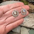 Celtic Victory Wreath Earrings - Moonstone
