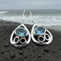 Blue Topaz Celtic Earrings
