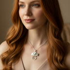 Scottish Thistle Trinity Knot Necklace