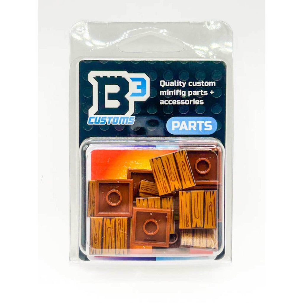 Dark Hardwood Tile Part Pack (20 Tiles) made with LEGO parts - B3 Customs - 