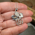 Scottish Thistle Trinity Knot Necklace
