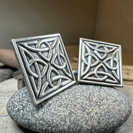 Square Trinity Knot Cuff Links