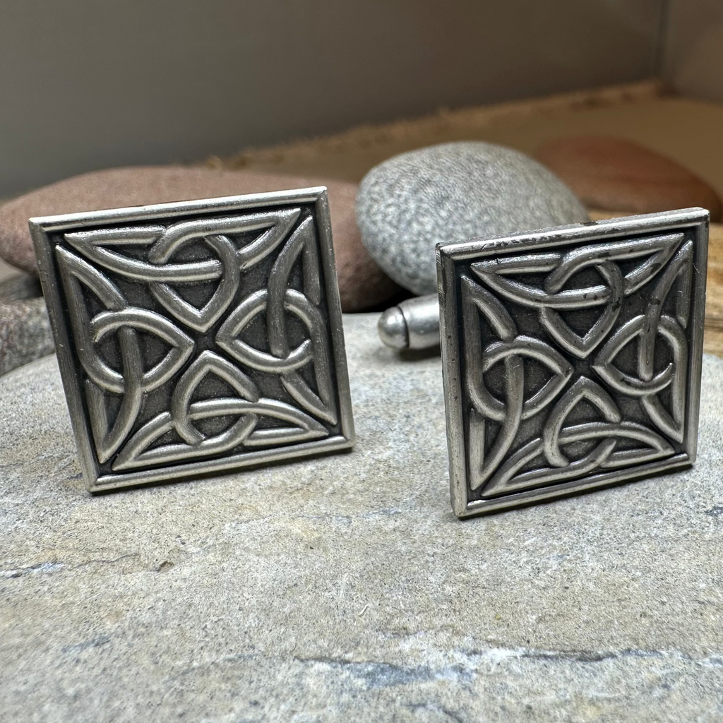 Square Trinity Knot Cuff Links