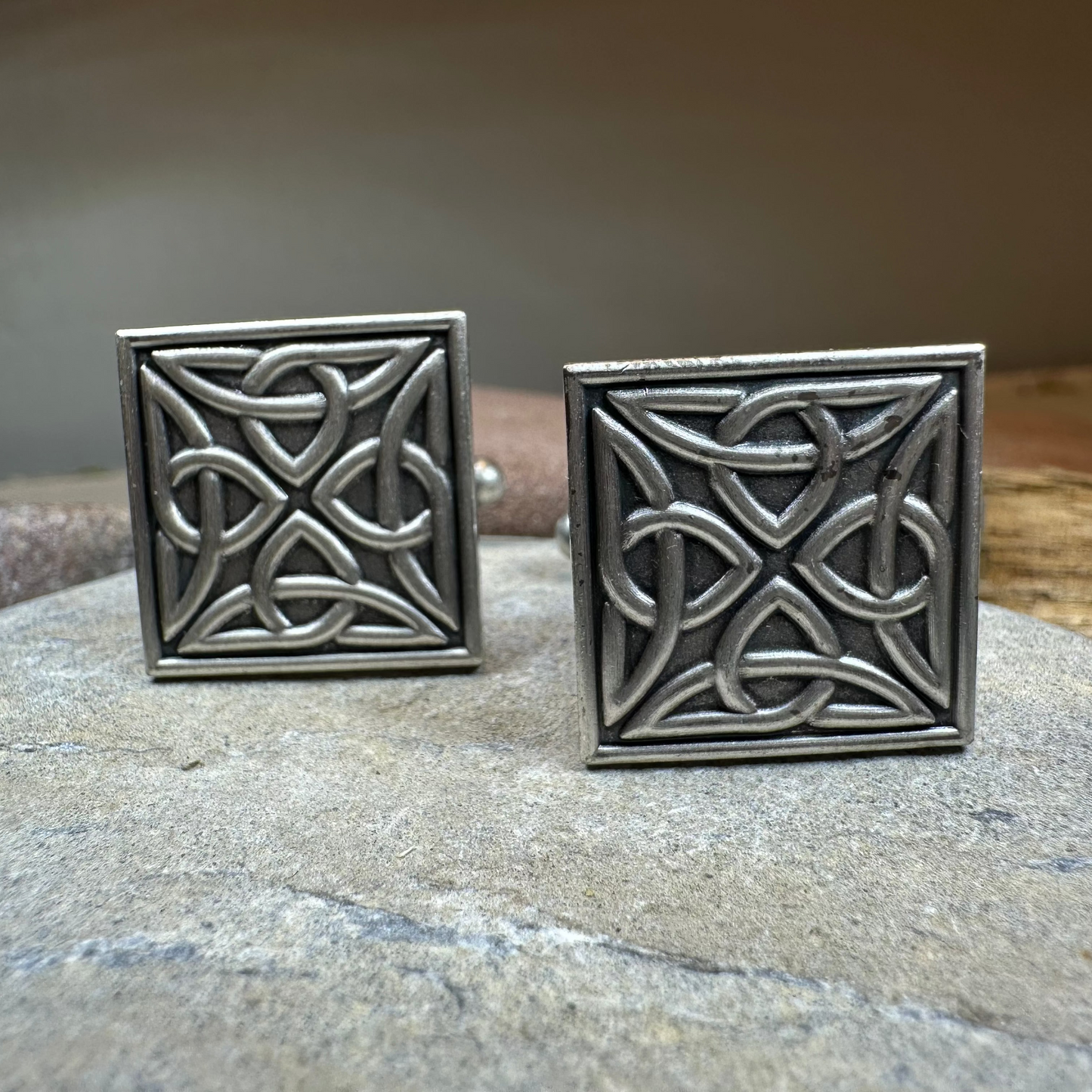 Square Trinity Knot Cuff Links