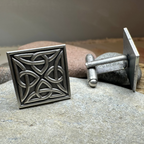 Square Trinity Knot Cuff Links
