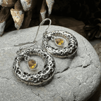 Celtic Spring Celtic Knot Earrings - Citrine