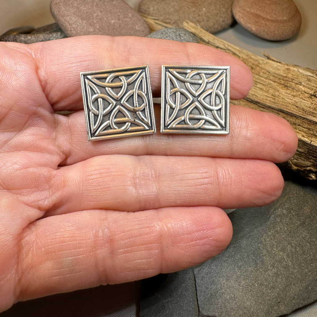 Square Trinity Knot Cuff Links