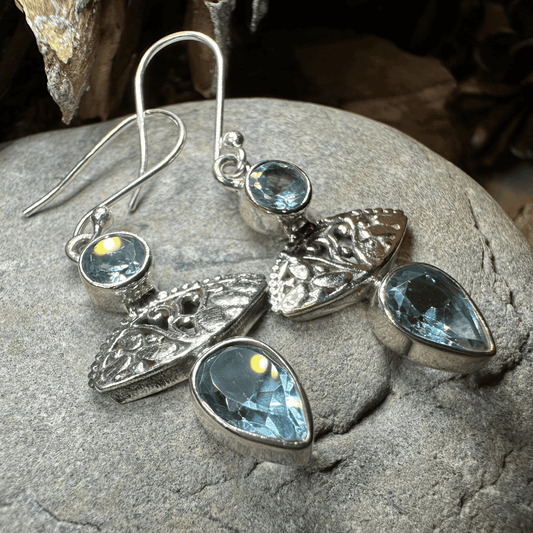 Celtic Morning Blue Topaz Earrings - 