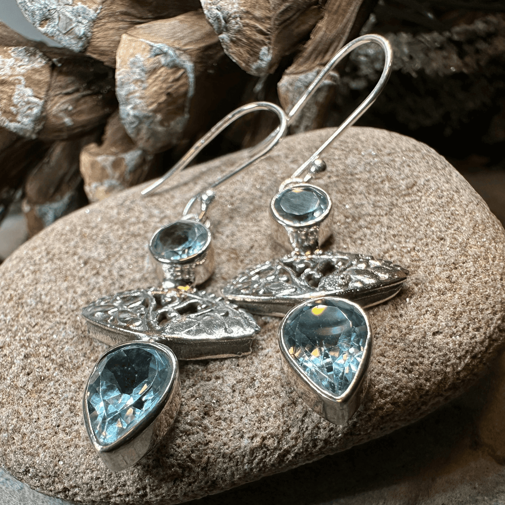 Celtic Morning Blue Topaz Earrings - 