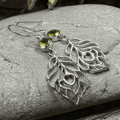 Feather Love Earrings - Peridot