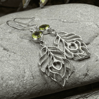 Feather Love Earrings - Peridot