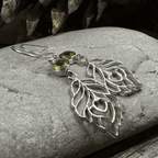 Feather Love Earrings - Peridot