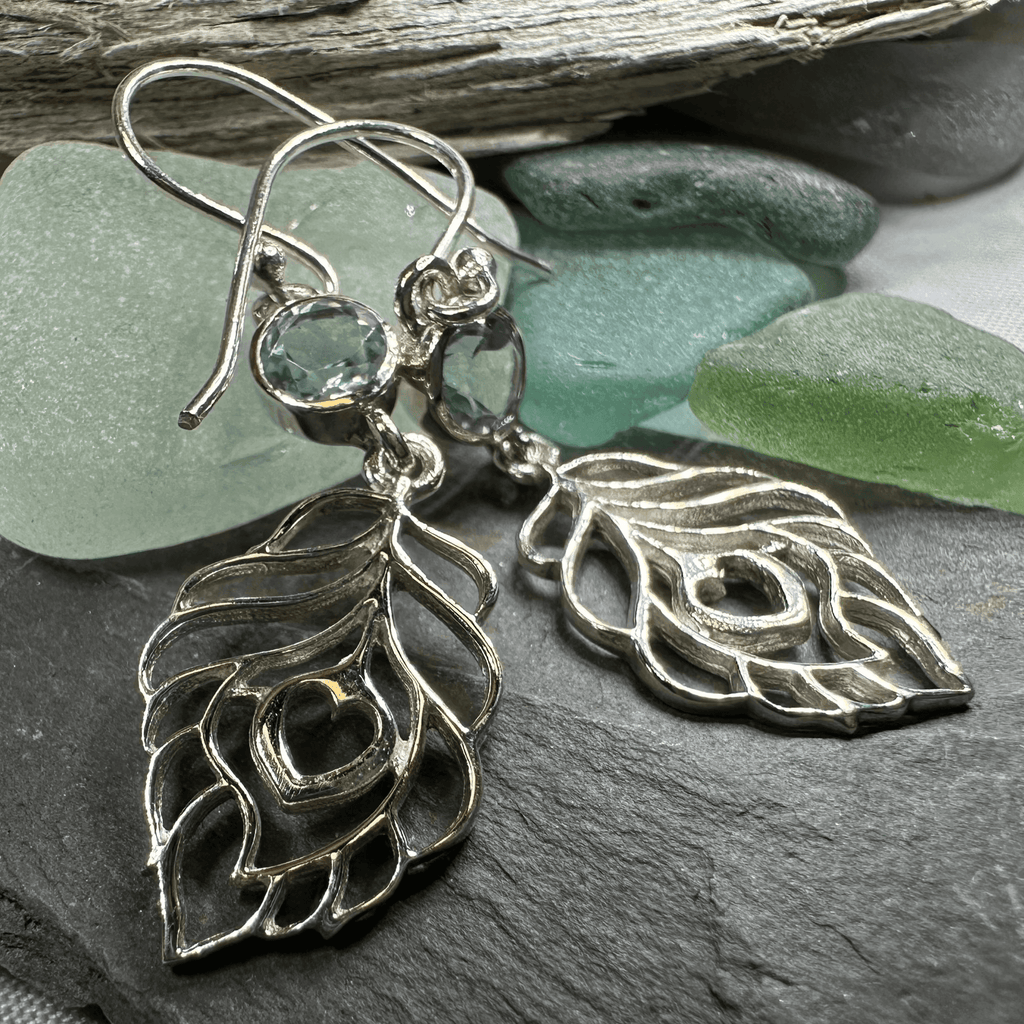 Feather Love Earrings - Peridot