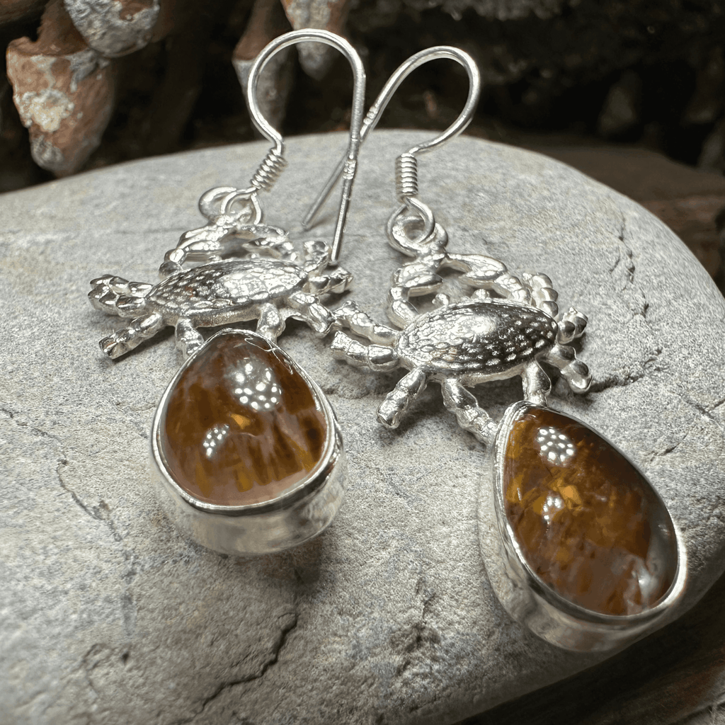 Seychelles Crab Earrings - Round