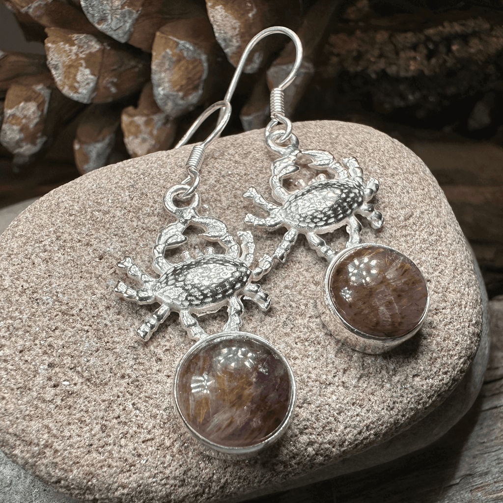 Seychelles Crab Earrings - Round