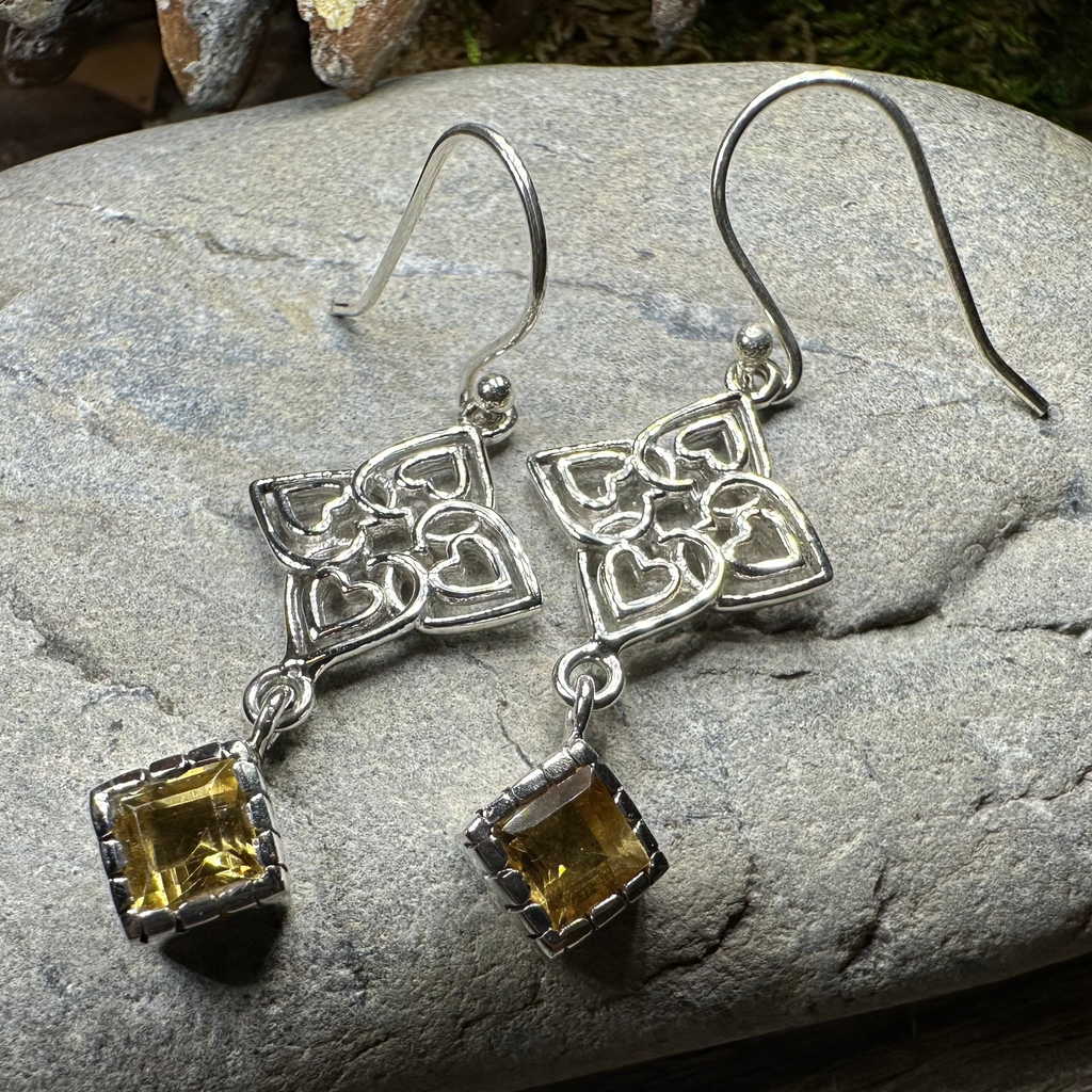 Celtic Love Knot Citrine Earrings