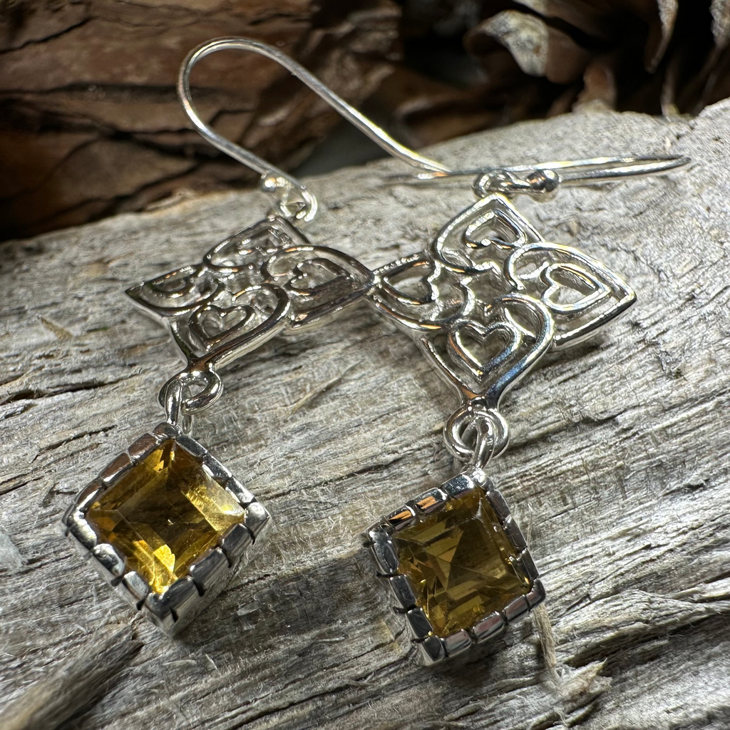 Celtic Love Knot Citrine Earrings