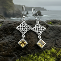 Celtic Love Knot Citrine Earrings