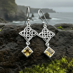Celtic Love Knot Citrine Earrings