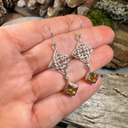 Celtic Love Knot Citrine Earrings