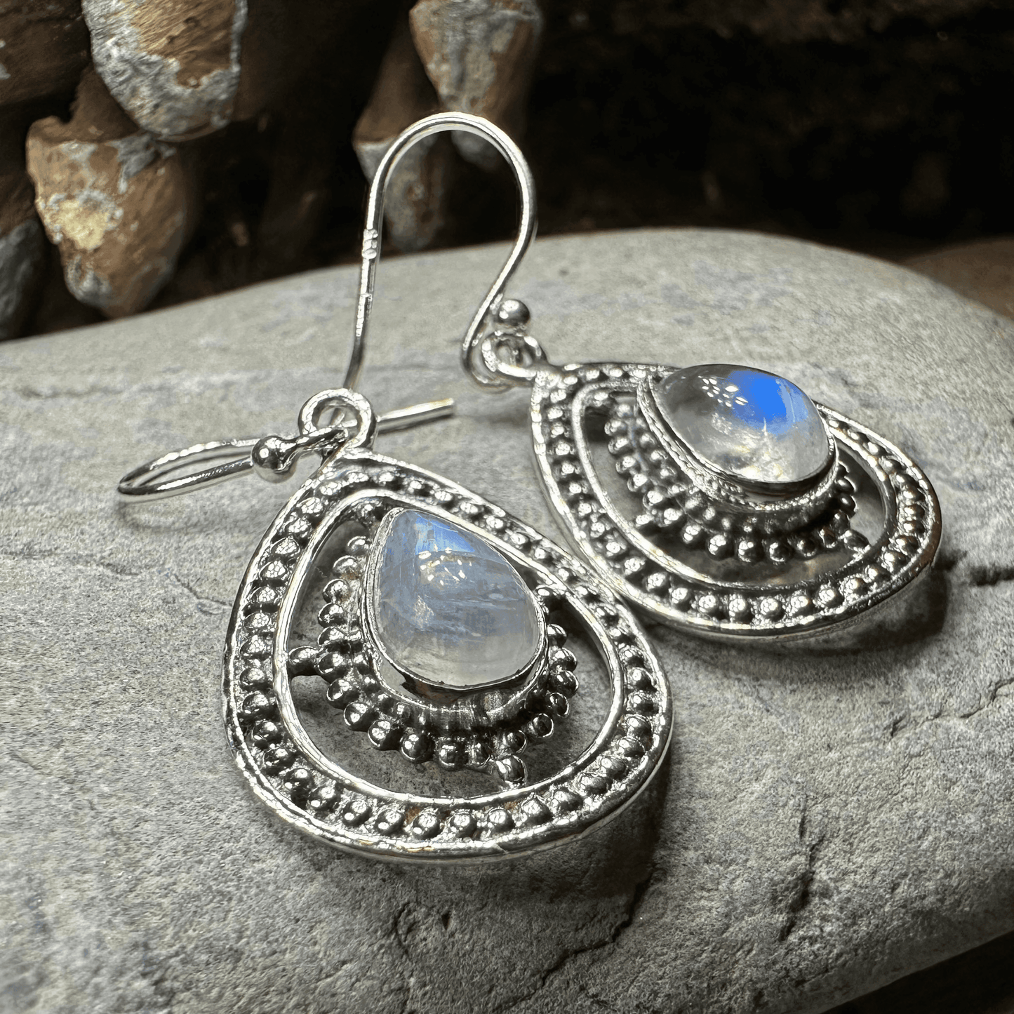 Arela Celtic Goddess Earrings - Moonstone