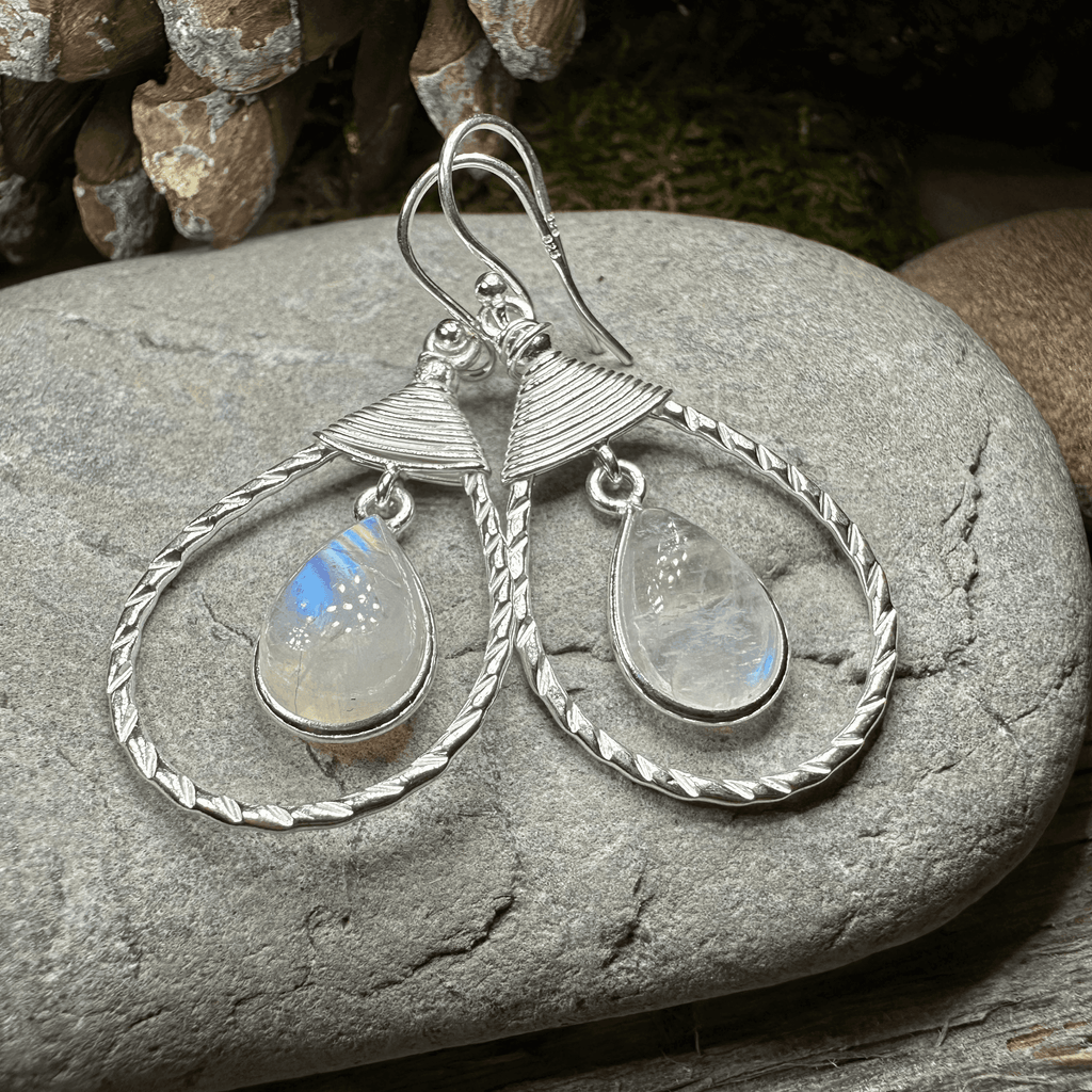 Delyth Celtic Earrings - Moonstone