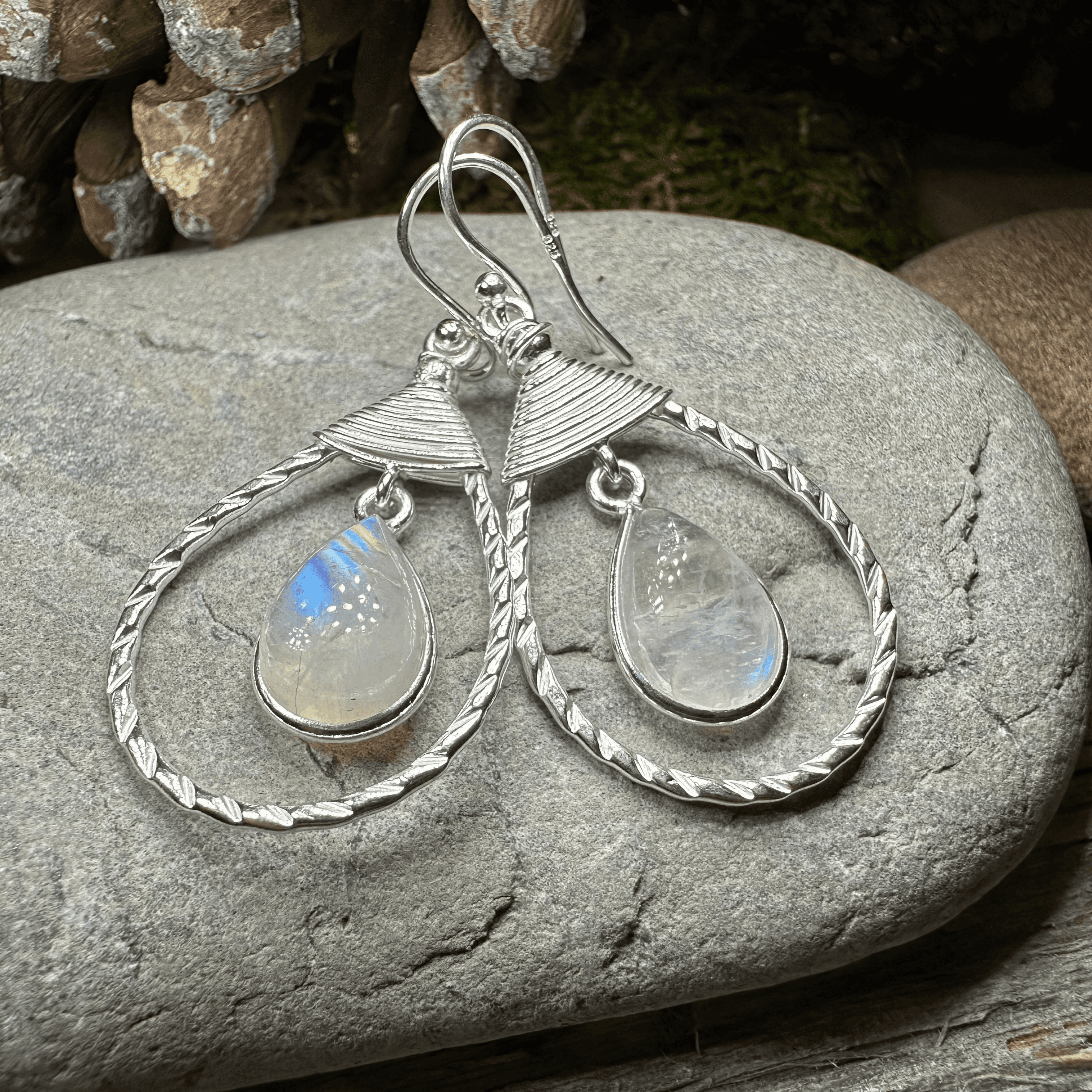 Delyth Celtic Earrings - Moonstone