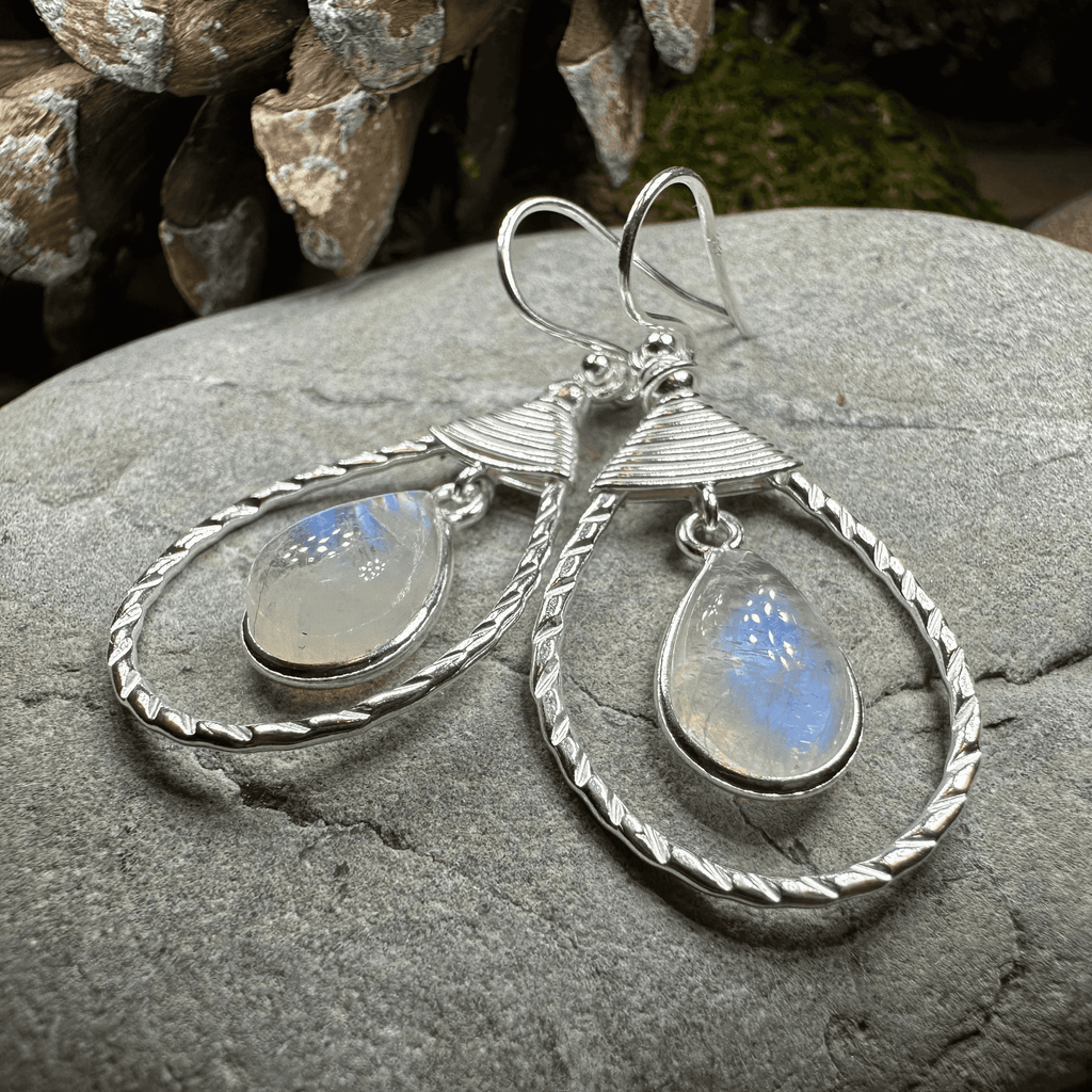Delyth Celtic Earrings - Moonstone