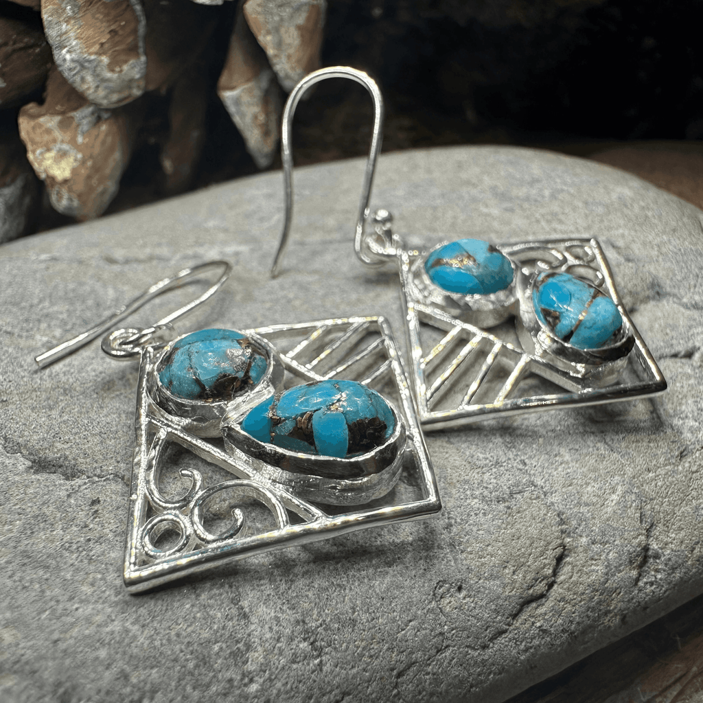 Mavis Celtic Earrings - Blue Turquoise