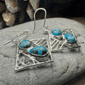 Mavis Celtic Earrings - Blue Turquoise