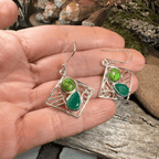 Mavis Celtic Earrings - Chalcedony/Turquoise