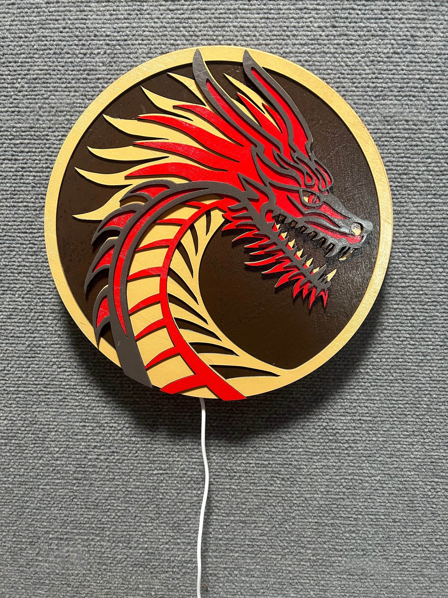 3D Backlit Dragon - Backlit