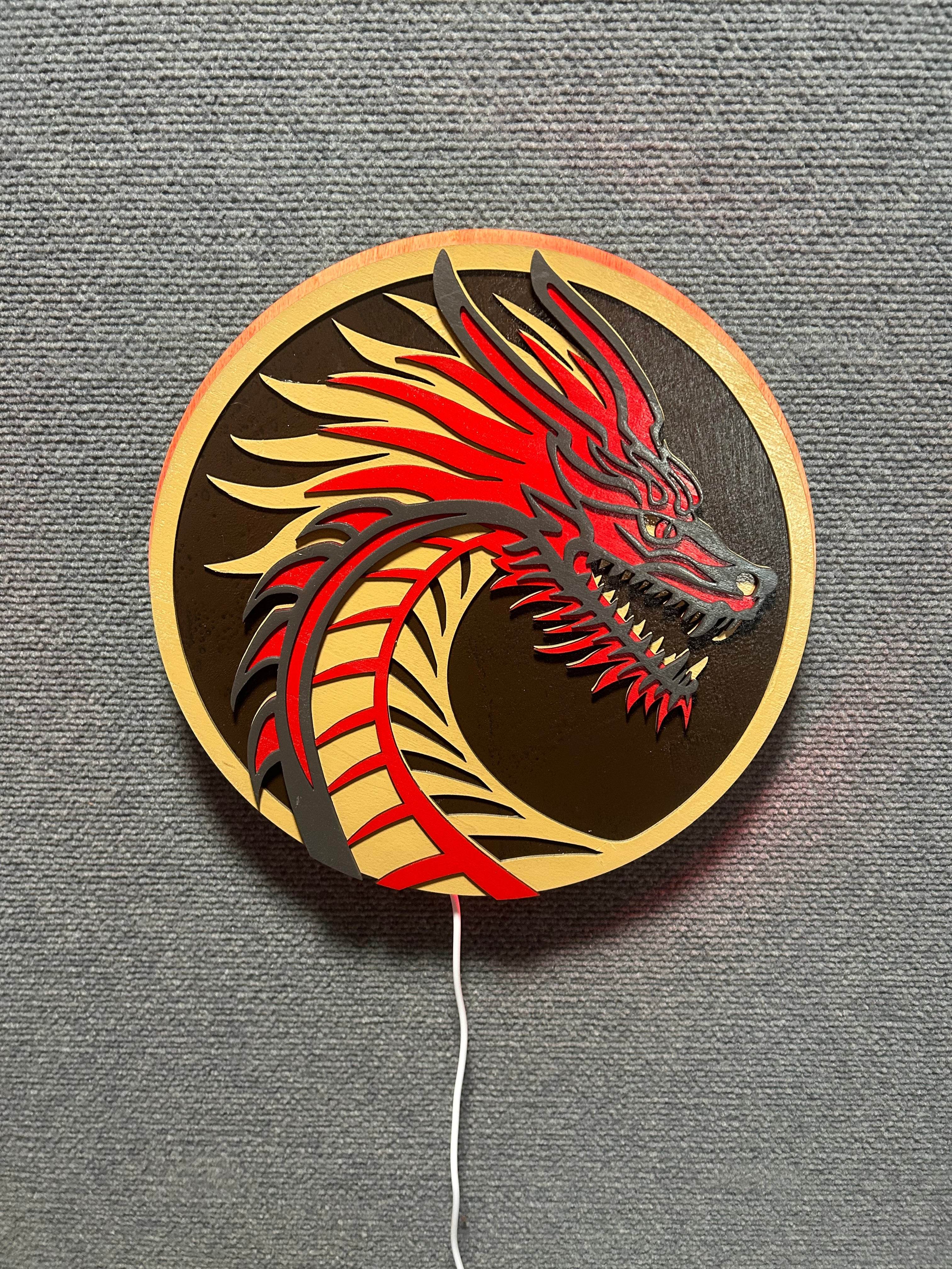 3D Backlit Dragon - Backlit