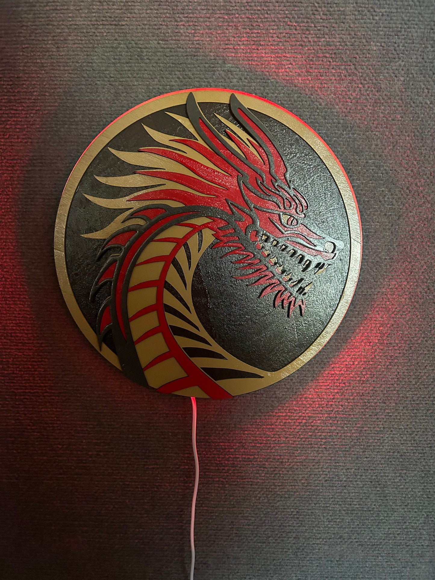 3D Backlit Dragon - Backlit